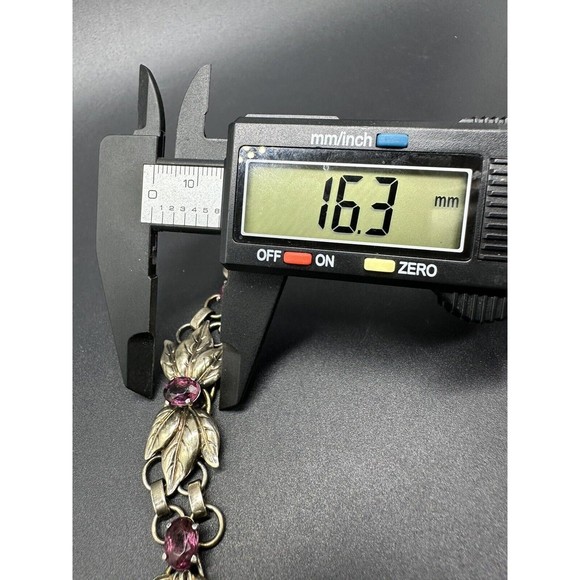 Vintage Signed Raleigh Sterling Silver Rose Yellow GF Floral 6.5” Bracelet 16G - Picture 12 of 13